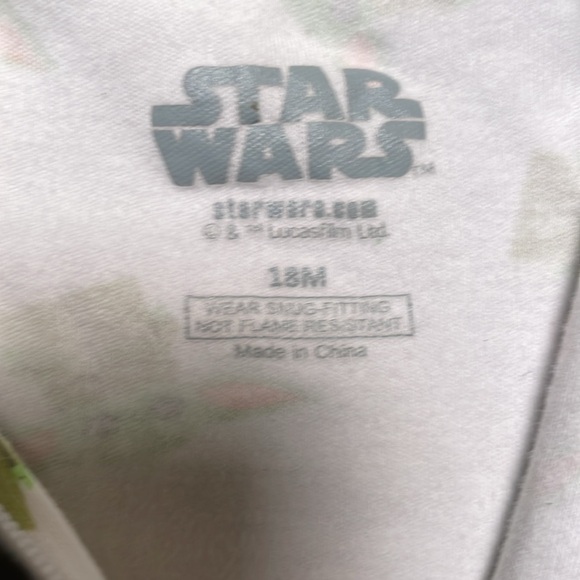 Star Wars Mandalorian Baby Yoda Grogu 1 PC Pajamas Sleeper CUTEST IN THE GALAXY - Picture 3 of 8